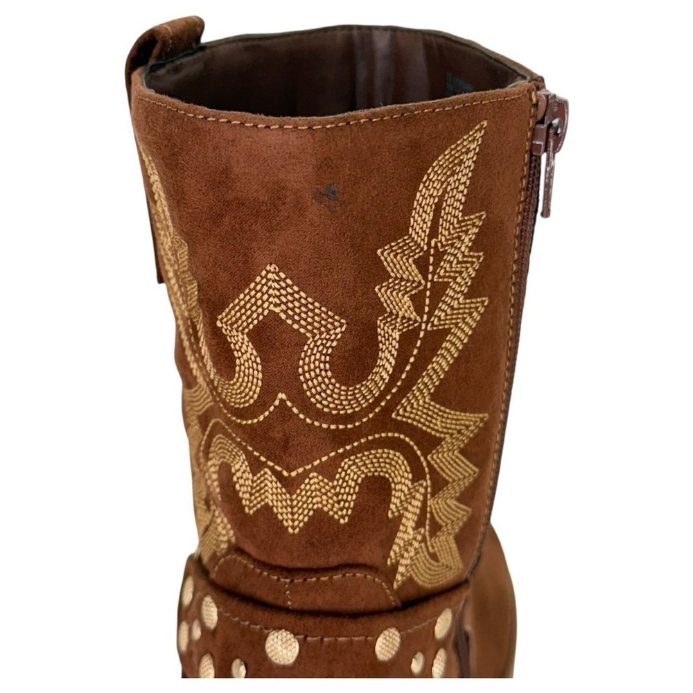 Sun + Stone Norahh Brown Microsuede Embroidered Womens Ankle Boots Size 8M - Picture 9 of 15